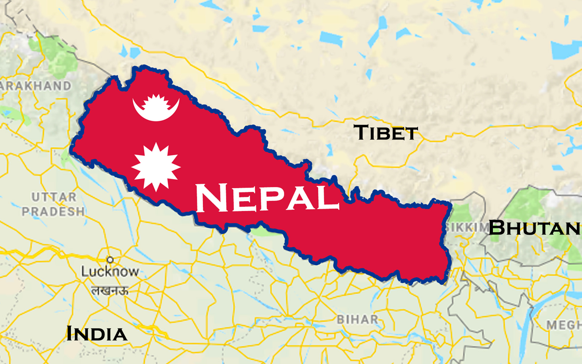 Physical Map Of Nepal